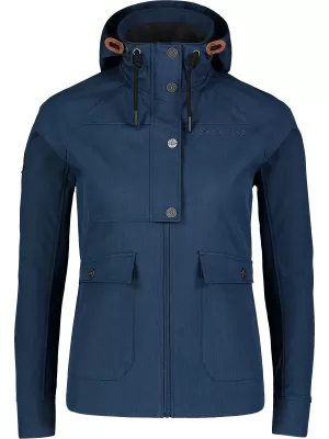 Ženska softshell jakna NORDBLANC LIGHT-HEARTED NBSSL7611 TAMNOPLAVA