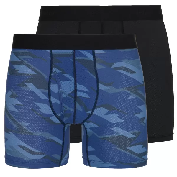  Muške bokserice 2 kom KILPI 2P NETT-M RM0214KI TAMNOPLAVA/CRNA 