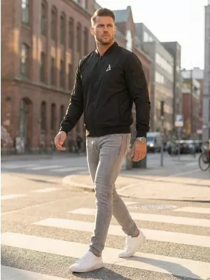 Muška bomber jakna ALTISPORT BYB/ALM002BY045 CRNO I BIJELO