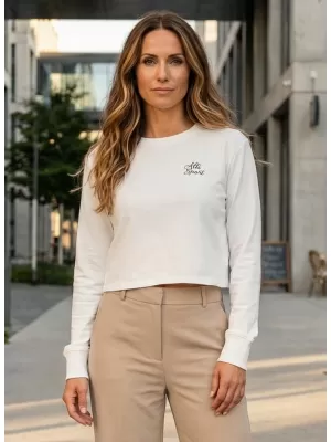 Ženski skraćeni top sweatshirt ALTISPORT BYB/ALW056BY131 BIJELA