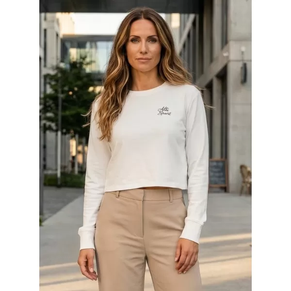  Ženski skraćeni top sweatshirt ALTISPORT BYB/ALW056BY131 BIJELA 