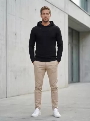 Muški sweatshirt KIXMI ORICK CRNO