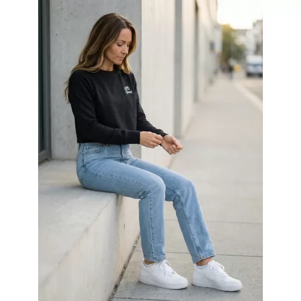  Ženski skraćeni top sweatshirt ALTISPORT BYB/ALW056BY131 CRNO I BIJELO 