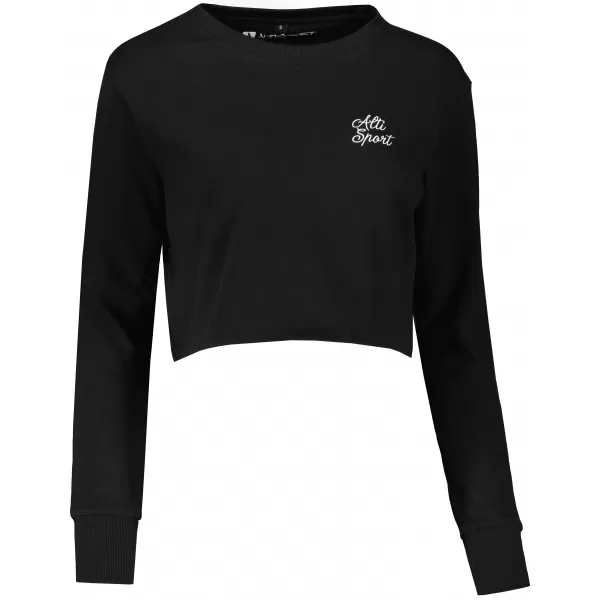  Ženski skraćeni top sweatshirt ALTISPORT BYB/ALW056BY131 CRNO I BIJELO 