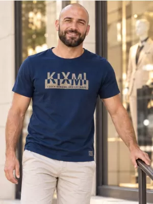 Muška majica kratkih rukava KIXMI ORLANDO TAMNO PLAVA