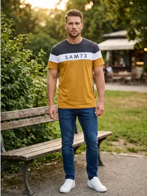 Muška majica kratkih rukava SAM 73 KAVIX MT 815 SVIJETLOSMEĐA