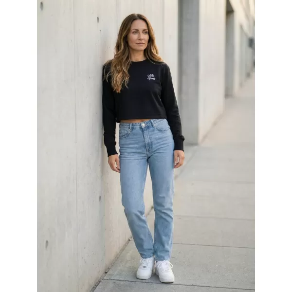  Ženski skraćeni top sweatshirt ALTISPORT BYB/ALW056BY131 CRNO I BIJELO 