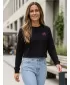 Ženski skraćeni top sweatshirt ALTISPORT BYB/ALW056BY131 CRNO RUŽIČASTA