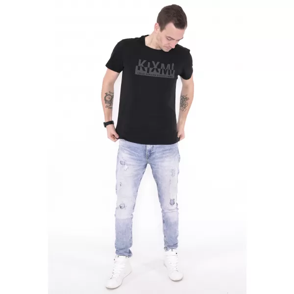  Muška majica kratkih rukava KIXMI ORLANDO CRNO 