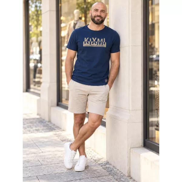  Muška majica kratkih rukava KIXMI ORLANDO TAMNO PLAVA 