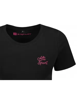 Ženska skraćena majica ALTISPORT BYB/ALW056BY042 CRNO RUŽIČASTA