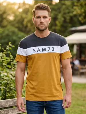 Muška majica kratkih rukava SAM 73 KAVIX MT 815 SVIJETLOSMEĐA