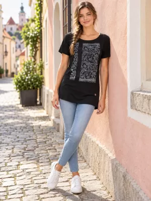 Ženska majica kratkih rukava KIXMI ODETTE CRNO
