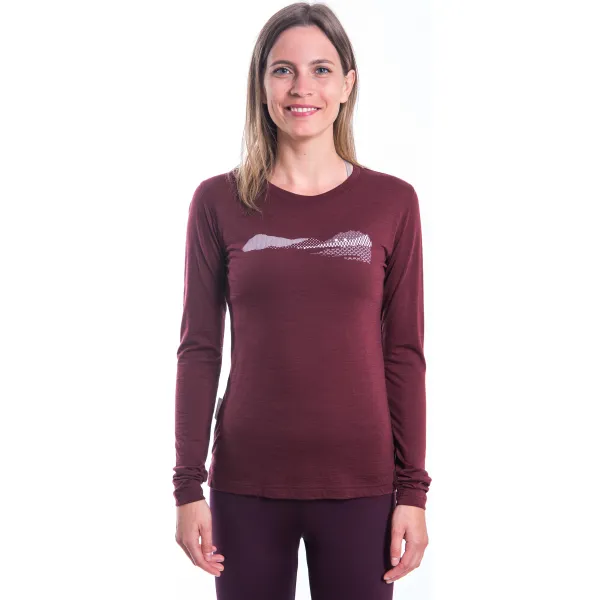 Ženska termo majica dugih rukava SENSOR MERINO AIR PT HILLS 22200011 PORT RED 