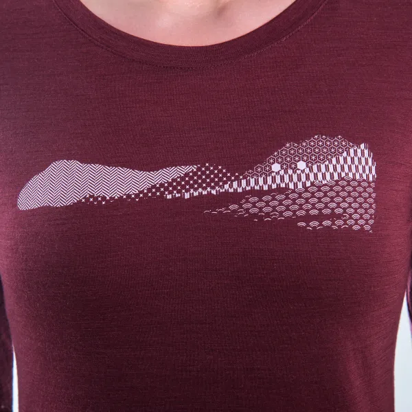  Ženska termo majica dugih rukava SENSOR MERINO AIR PT HILLS 22200011 PORT RED 