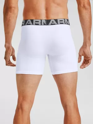 Muške bokserice UNDER ARMOUR CHARGED COTTON 6IN 3 PACK 1363617-100 BIJELA