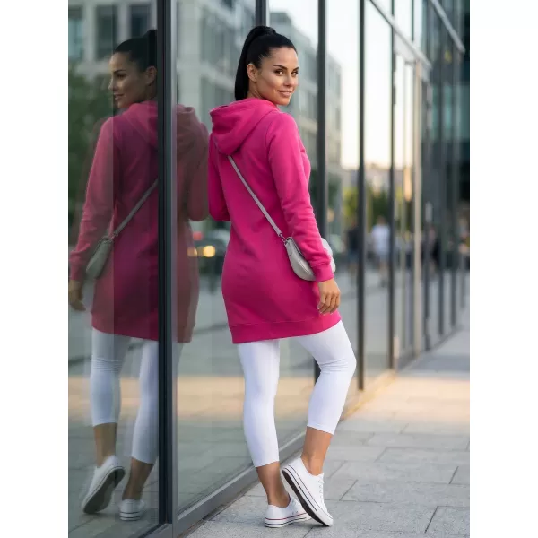  Ženska produžena majica MALFINI SNAP 419 MAGENTA 