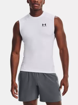 Muška kompresijska majica bez rukava UNDER ARMOUR HG ARMOUR COMP SL 1361522-100 BIJELA