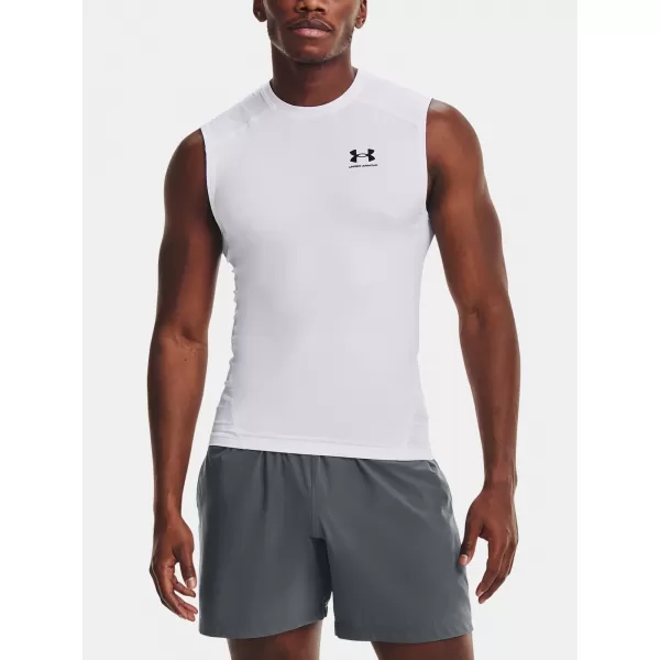  Muška kompresijska majica bez rukava UNDER ARMOUR HG ARMOUR COMP SL 1361522-100 BIJELA 