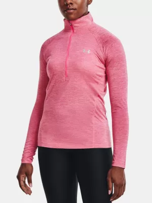 Ženska majica UNDER ARMOUR TECH 1/2 ZIP - TWIST 1320128-676 RUŽIČASTA