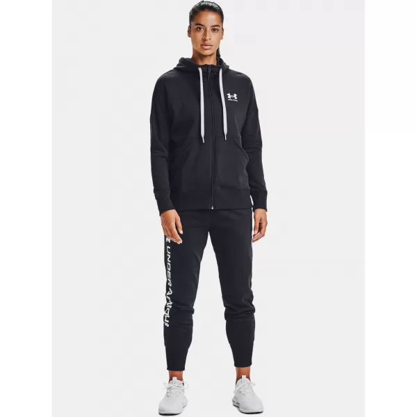  Ženski sweatshirt UNDER ARMOUR RIVAL FLEECE FZ HOODIE 1356400-001 CRNA 