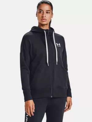 Ženski sweatshirt UNDER ARMOUR RIVAL FLEECE FZ HOODIE 1356400-001 CRNA
