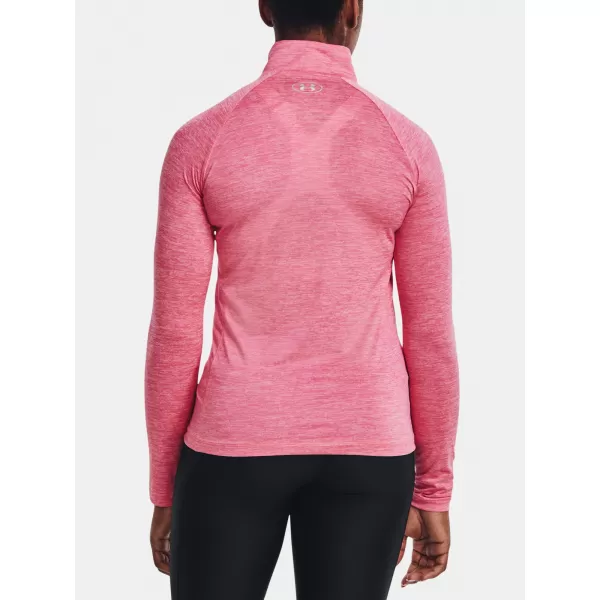  Ženska majica UNDER ARMOUR TECH 1/2 ZIP - TWIST 1320128-676 RUŽIČASTA 
