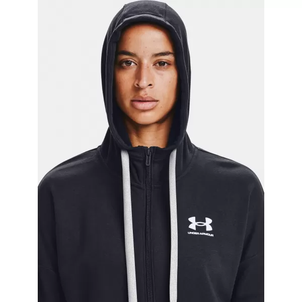  Ženski sweatshirt UNDER ARMOUR RIVAL FLEECE FZ HOODIE 1356400-001 CRNA 