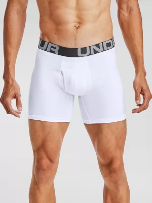 Muške bokserice UNDER ARMOUR CHARGED COTTON 6IN 3 PACK 1363617-100 BIJELA