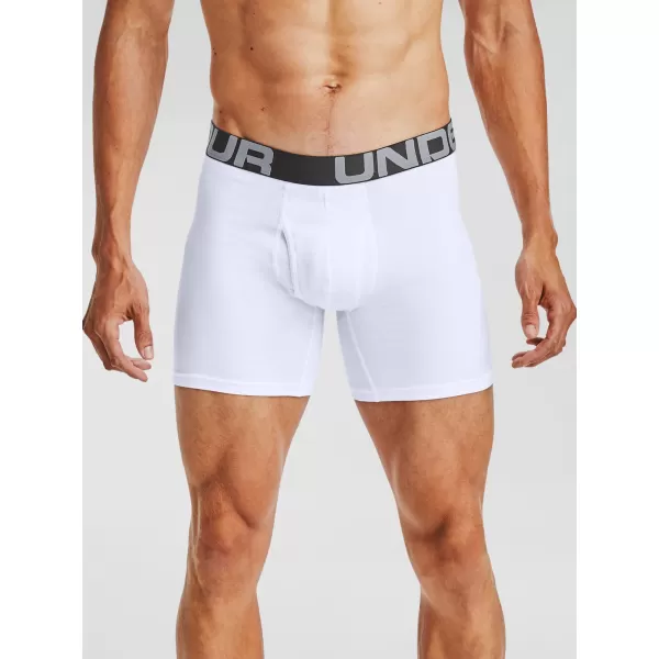  Muške bokserice UNDER ARMOUR CHARGED COTTON 6IN 3 PACK 1363617-100 BIJELA 