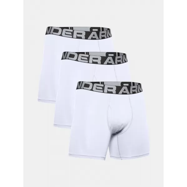  Muške bokserice UNDER ARMOUR CHARGED COTTON 6IN 3 PACK 1363617-100 BIJELA 