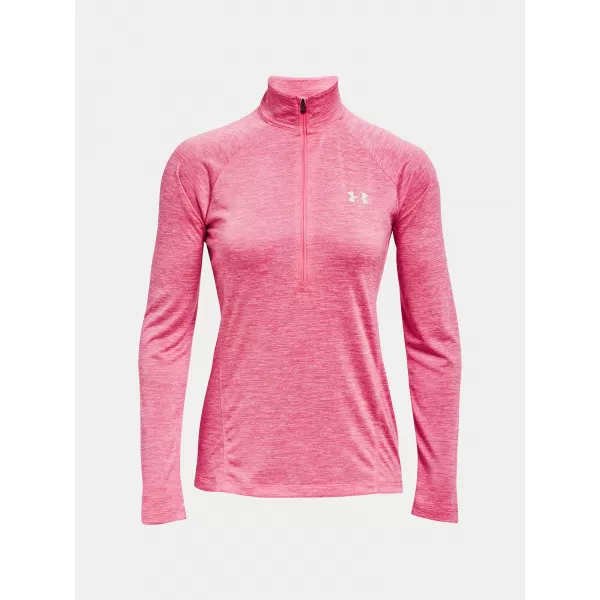  Ženska majica UNDER ARMOUR TECH 1/2 ZIP - TWIST 1320128-676 RUŽIČASTA 