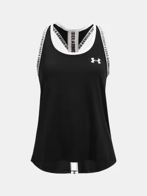 Majica bez rukava za djevojku UNDER ARMOUR KNOCKOUT TANK 1363374-001 CRNA