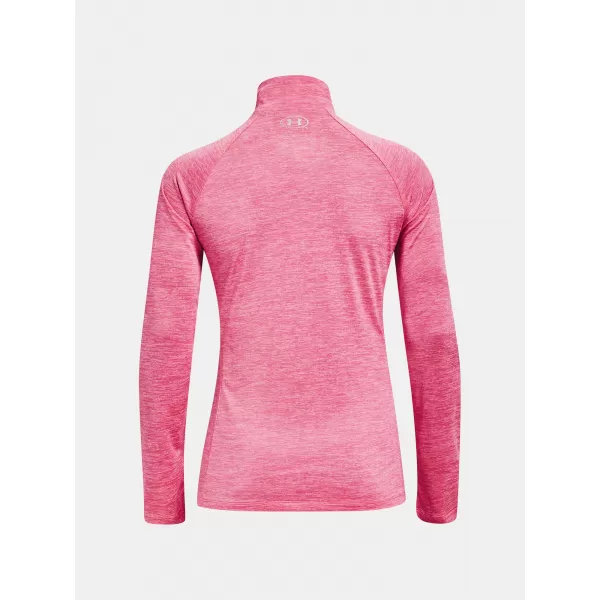  Ženska majica UNDER ARMOUR TECH 1/2 ZIP - TWIST 1320128-676 RUŽIČASTA 