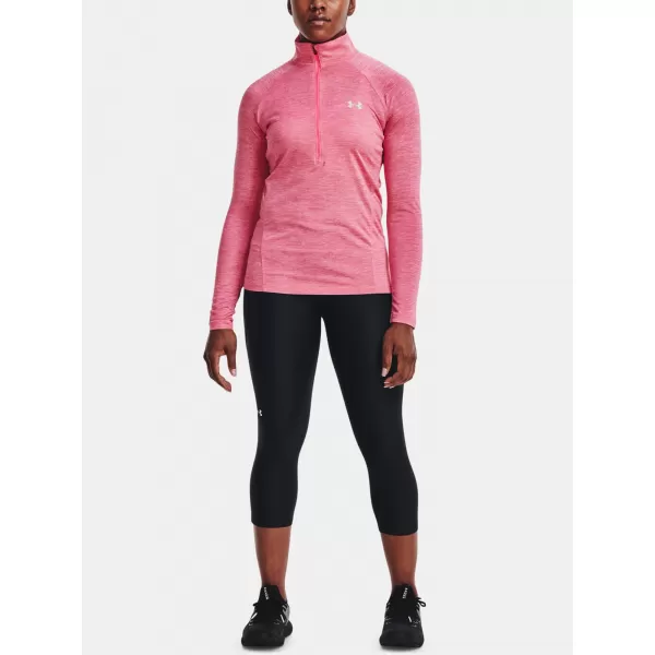  Ženska majica UNDER ARMOUR TECH 1/2 ZIP - TWIST 1320128-676 RUŽIČASTA 