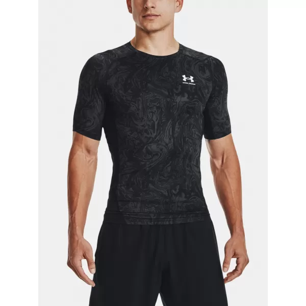  Muška majica kratkih rukava UNDER ARMOUR UA HG ARMOUR COMP PRINT SS 1370324-001 CRNA 