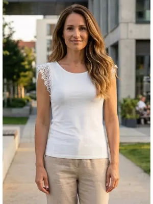 Ženska majica bez rukava KIXMI PENELOPE BIJELA
