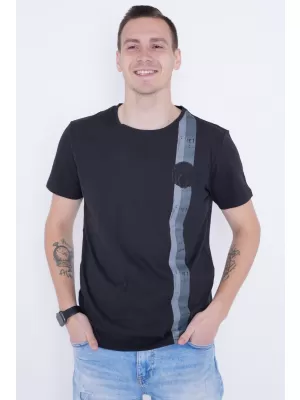 Muška majica kratkih rukava KIXMI PABLO CRNO