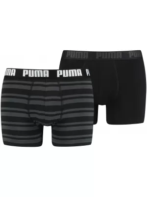 Muške bokserice PUMA HERITAGE STRIPE BOXER 2P 90783805 CRNA