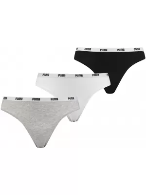 Ženske gaćice PUMA STRING 3P PACK 90759001 BIJELO/SIVO/CRNO
