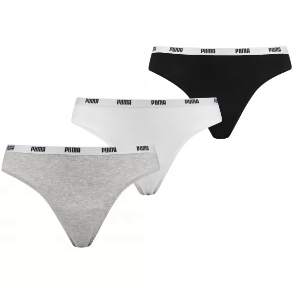  Ženske gaćice PUMA STRING 3P PACK 90759001 BIJELO/SIVO/CRNO 