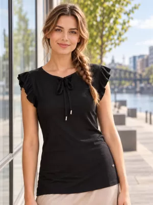 Ženska majica kratkih rukava KIXMI POPPY CRNO