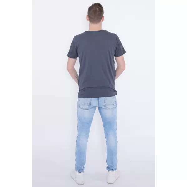  Muška majica kratkih rukava KIXMI PEPPE TAMNO SIVA 