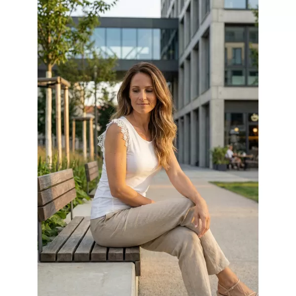  Ženska majica bez rukava KIXMI PENELOPE BIJELA 