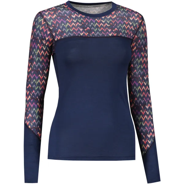  Ženska termo majica SENSOR MERINO IMPRESS 22200031 DEEP BLUE/ORIGAMI 