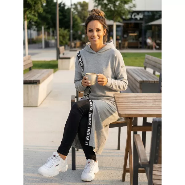  Ženski sweatshirt KIXMI PAIGE SVIJETLO SIVI ODSJAJI 