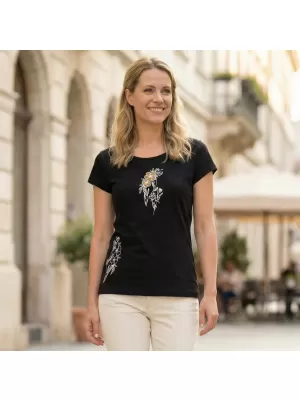 Ženska majica kratkih rukava ALTISPORT ALW169122 CRNO I ZLATNO