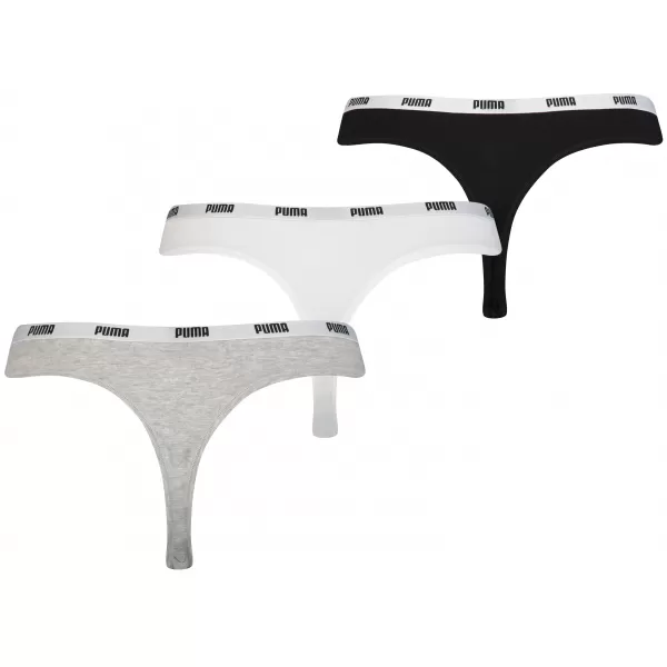  Ženske gaćice PUMA STRING 3P PACK 90759001 BIJELO/SIVO/CRNO 