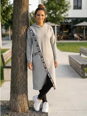 Ženski sweatshirt KIXMI PAIGE SVIJETLO SIVI ODSJAJI