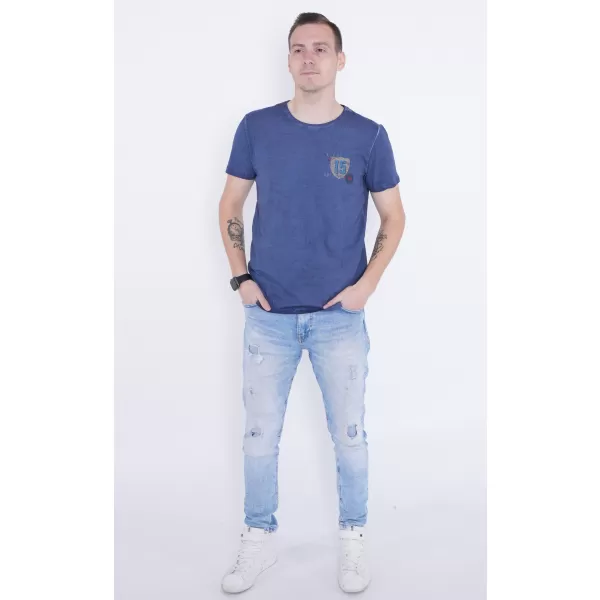  Muška majica kratkih rukava KIXMI PHIL TAMNO PLAVA 